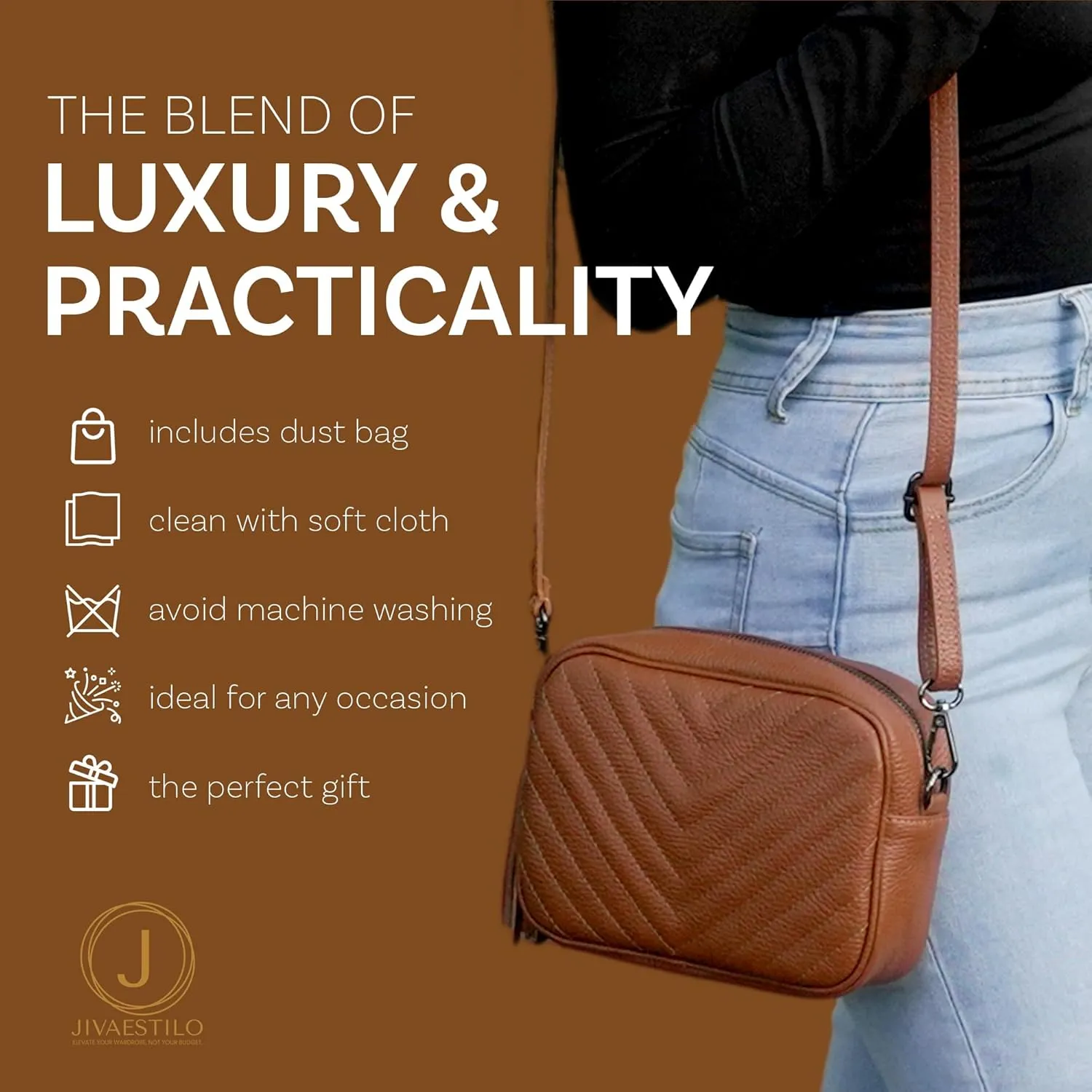 Crossbody Purse for Women - Leather, Trendy Womens Cross Body Bags, Genuine Leather Crossbody Purses