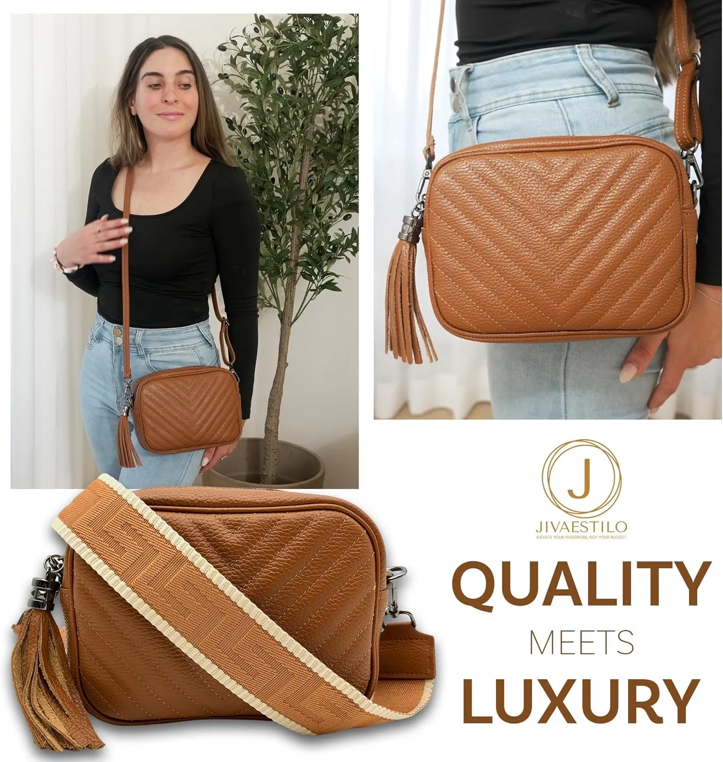 Crossbody Purse for Women - Leather, Trendy Womens Cross Body Bags, Genuine Leather Crossbody Purses