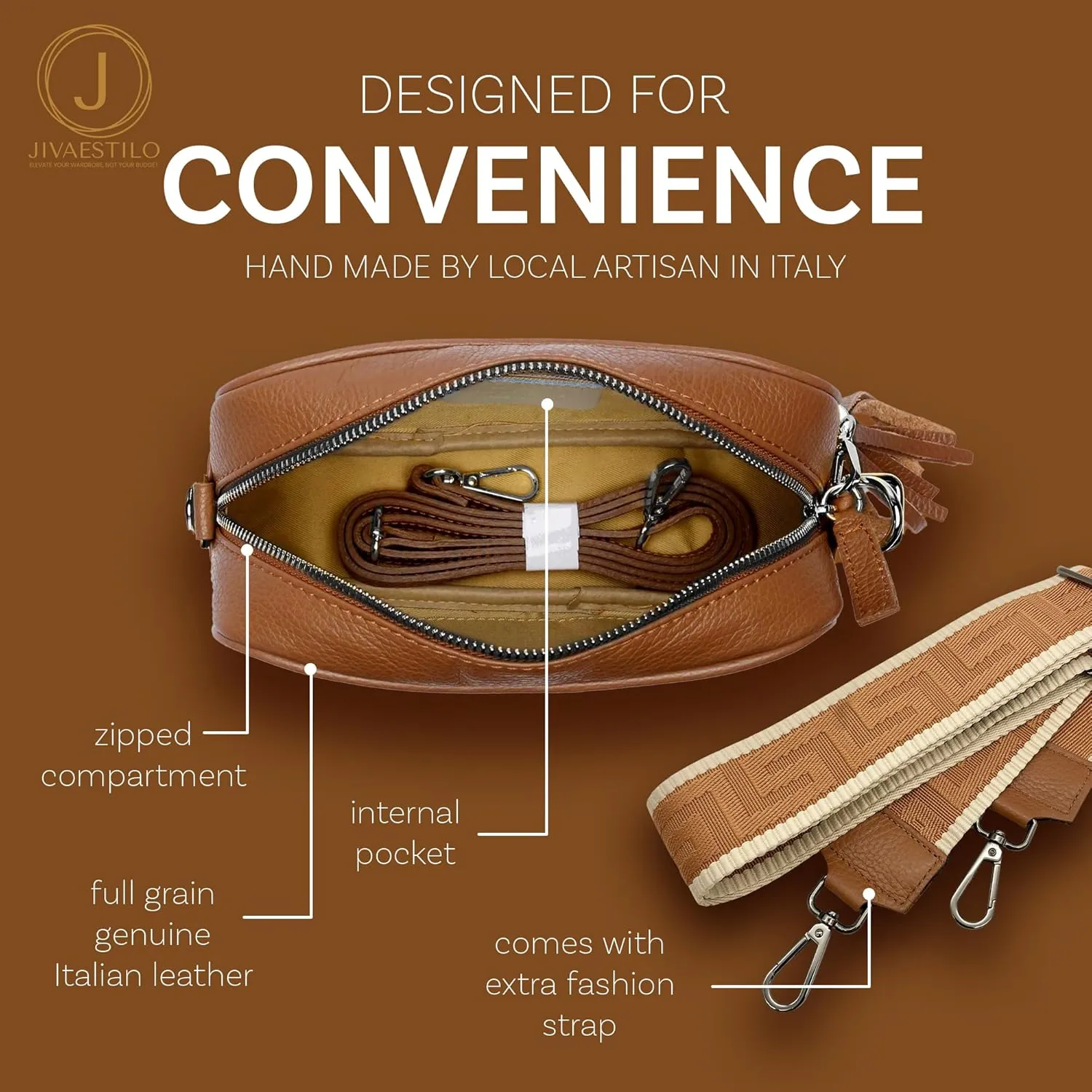 Crossbody Purse for Women - Leather, Trendy Womens Cross Body Bags, Genuine Leather Crossbody Purses
