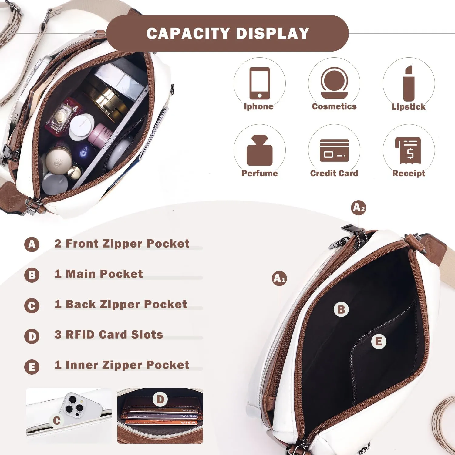 Crossbody Purses for Women Trendy,Vegan Leather Crossbody Bags,Cell Phone Camera Shoulder Handbags with Card Slots