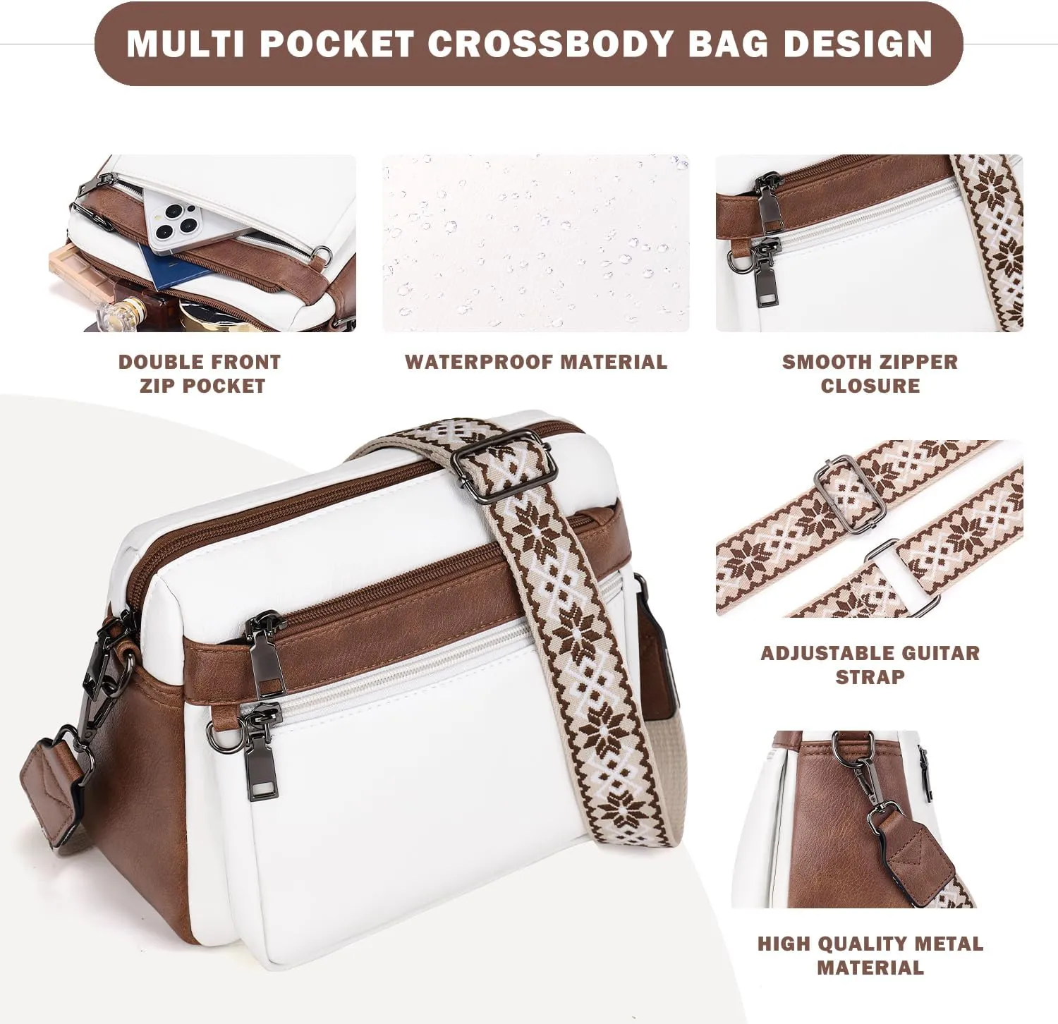 Crossbody Purses for Women Trendy,Vegan Leather Crossbody Bags,Cell Phone Camera Shoulder Handbags with Card Slots
