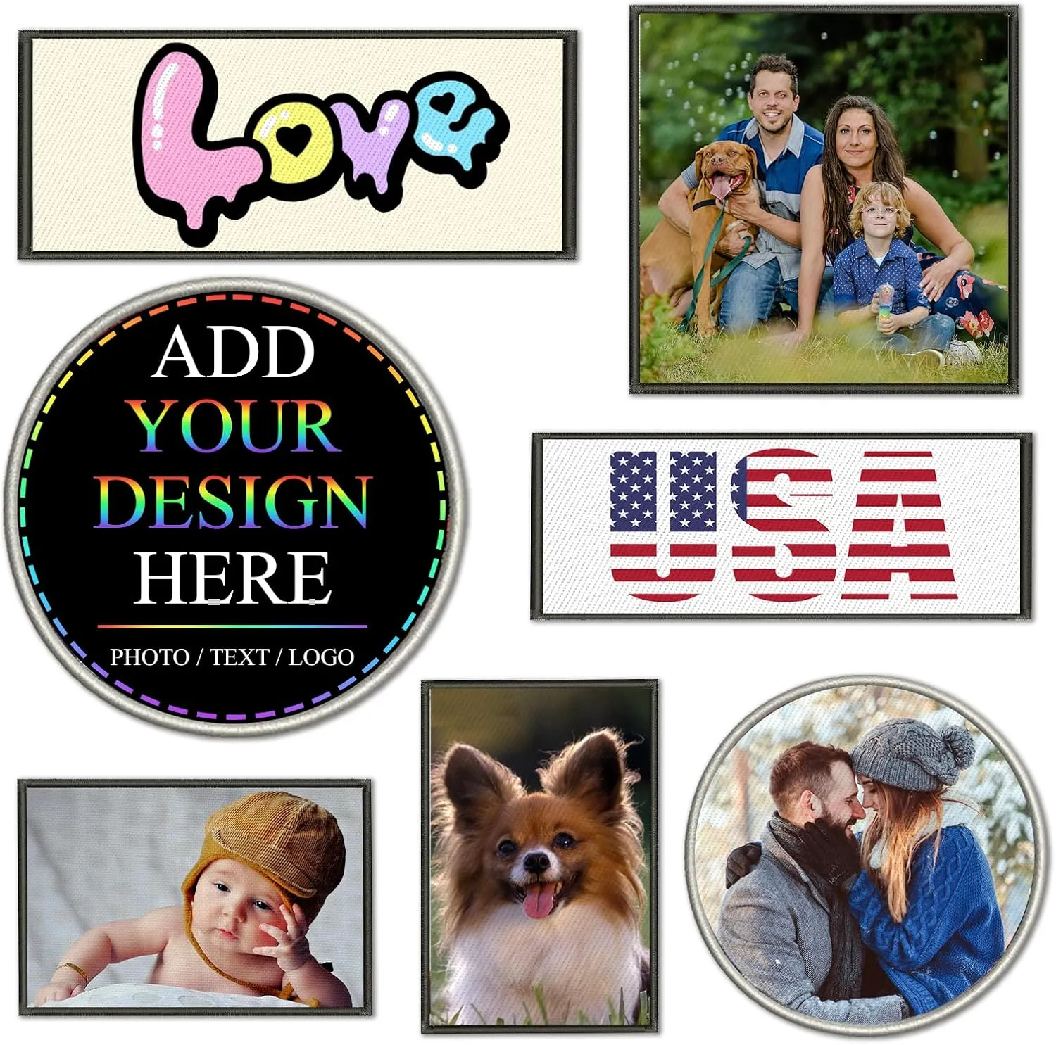 Custom Patch Personalized Your Own Patches with Your Image/Text/Logo Hook and Loop,Sew on,Iron on for Jackets/Bag/Pants/Hat