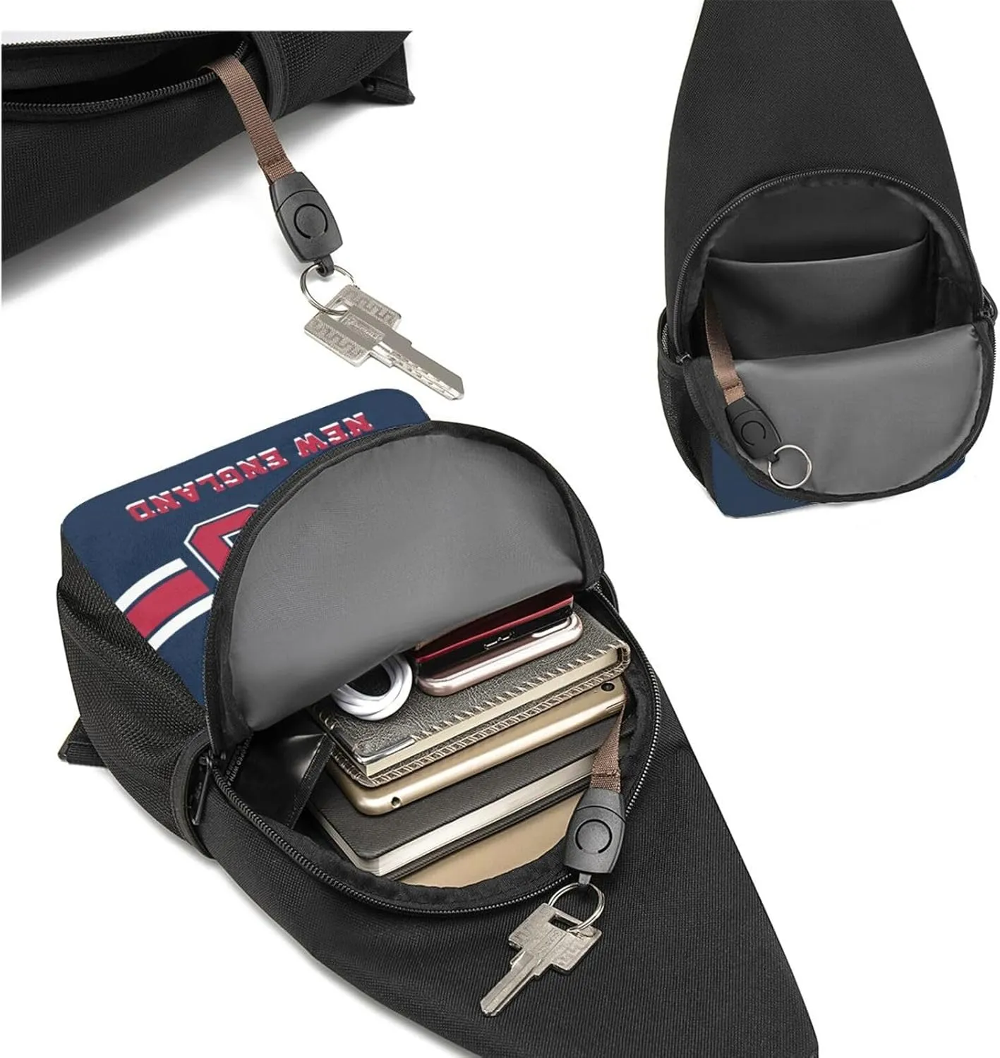 Custom Sling Bag, Personalized Crossbody Bags with Name and Number, Customize Sling Shoulder Backpack