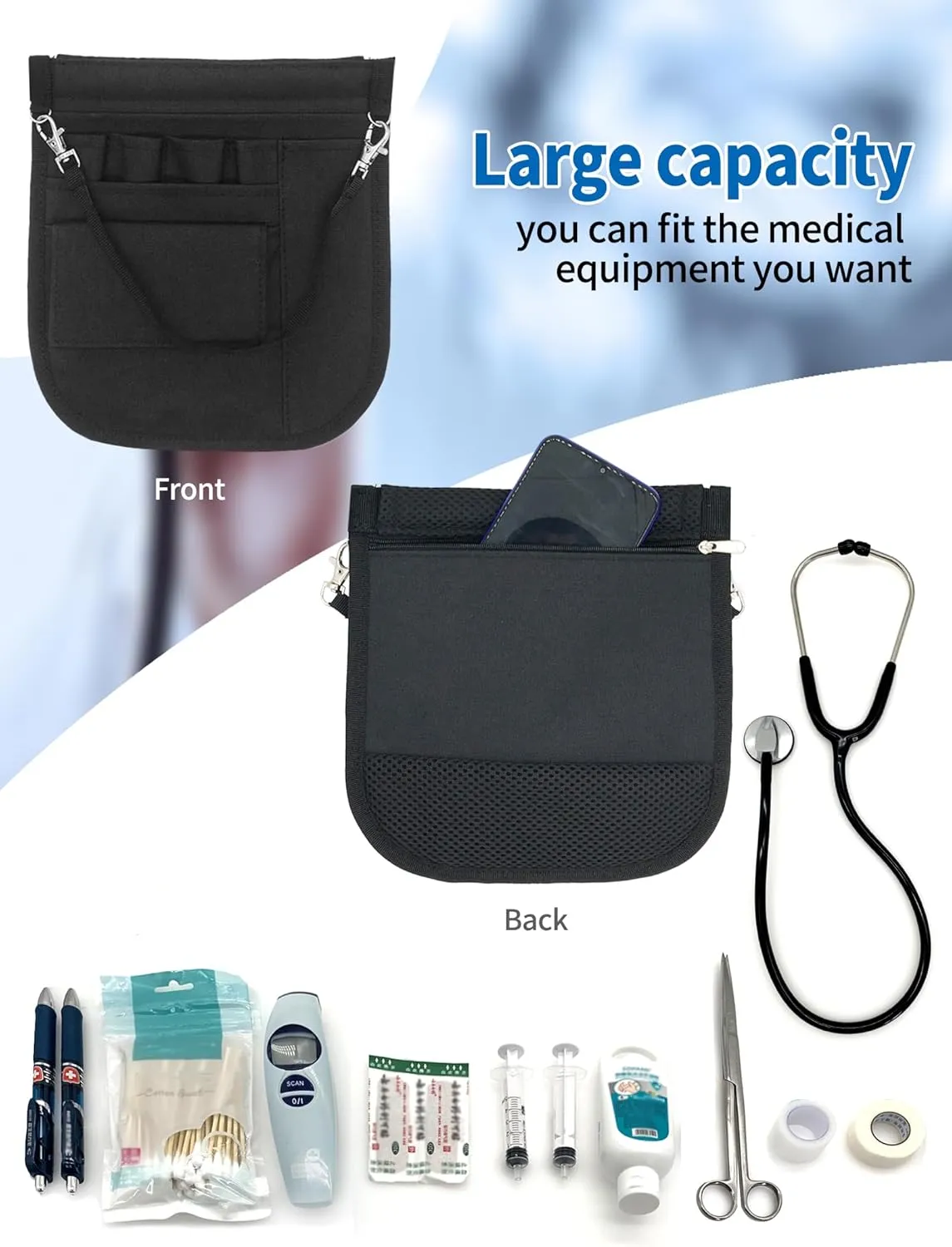 Customizable Nurse Fanny Pack Personalised Tool Bag,for Women Men Nursing Fanny Pack for Nurses with Multi Compartment Medical Pack for Emergency Nursing Supplies