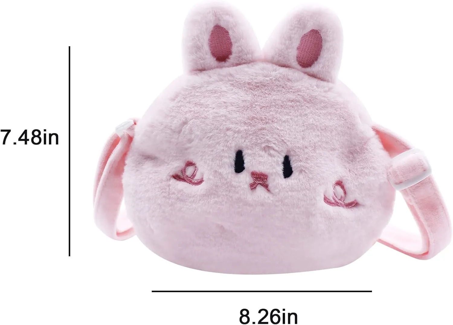 Cute Cartoon Crossbody Purse Plush Animal Shoulder Bag Messenger Bag Fluffy Satchel Handbag Purse for Girls Women