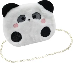 Cute Panda Plush Crossbody Purse Small Fluffy Satchel Shoulder Bag Messenger Bag Handbag Purse for Women Girls