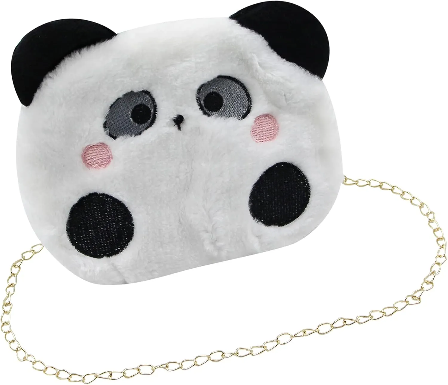 Cute Panda Plush Crossbody Purse Small Fluffy Satchel Shoulder Bag Messenger Bag Handbag Purse for Women Girls