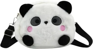 Cute Panda Plush Crossbody Purse Small Fluffy Satchel Shoulder Bag Messenger Bag Handbag Purse for Women