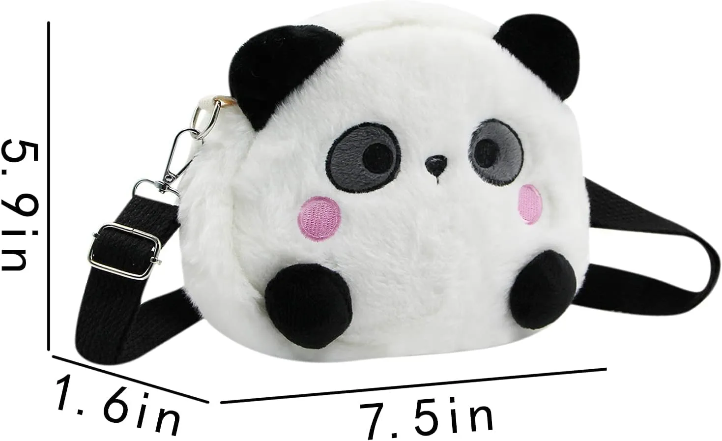 Cute Panda Plush Crossbody Purse Small Fluffy Satchel Shoulder Bag Messenger Bag Handbag Purse for Women