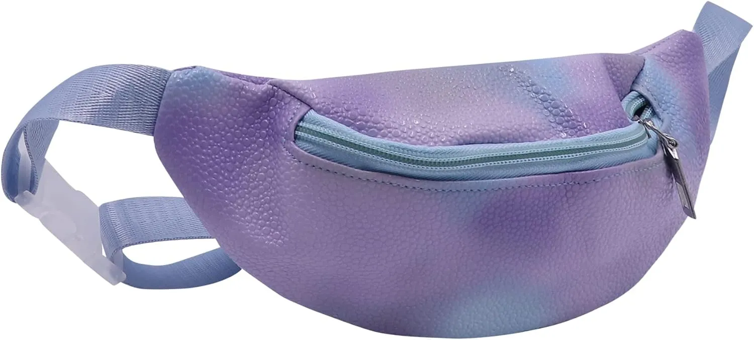 Cute Tie Dye Fanny Pack for Kids Girls Colorful Small Waist Pack Belt Bum Bag Sports Running Purse