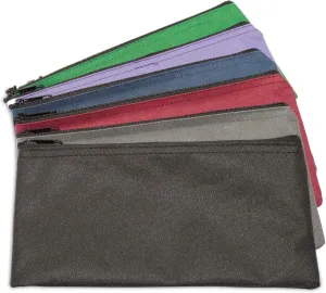 DALIX Zippered Money Pouch Bank Bag Security Deposit Bags Assorted Colors 6 Pack