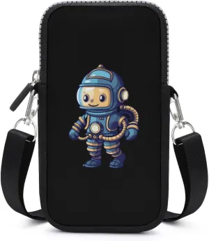Deep Sea Diver Cell Phone Purse Small Cross-Body Bags Wallet Case with Removable Shoulder Strap