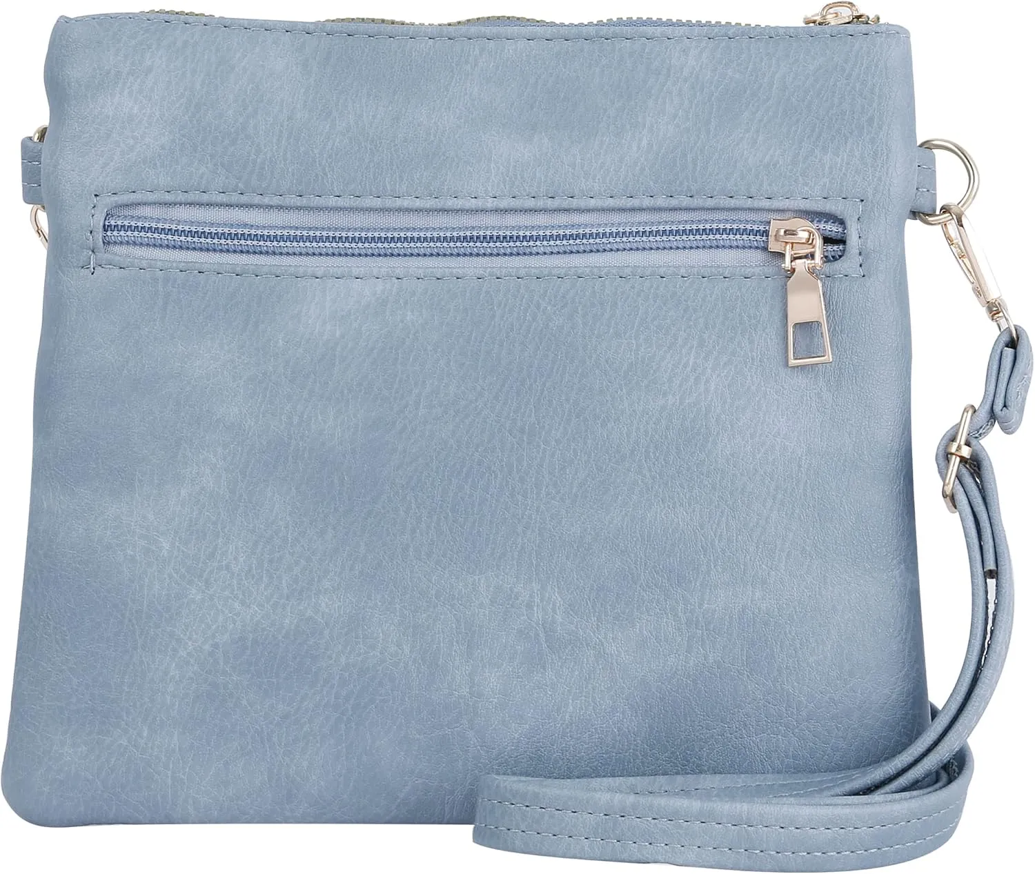 DELUXITY Essential Casual Functional Multi Pocket Double Zipper Crossbody Purse Bag Shoulder Bag for Women