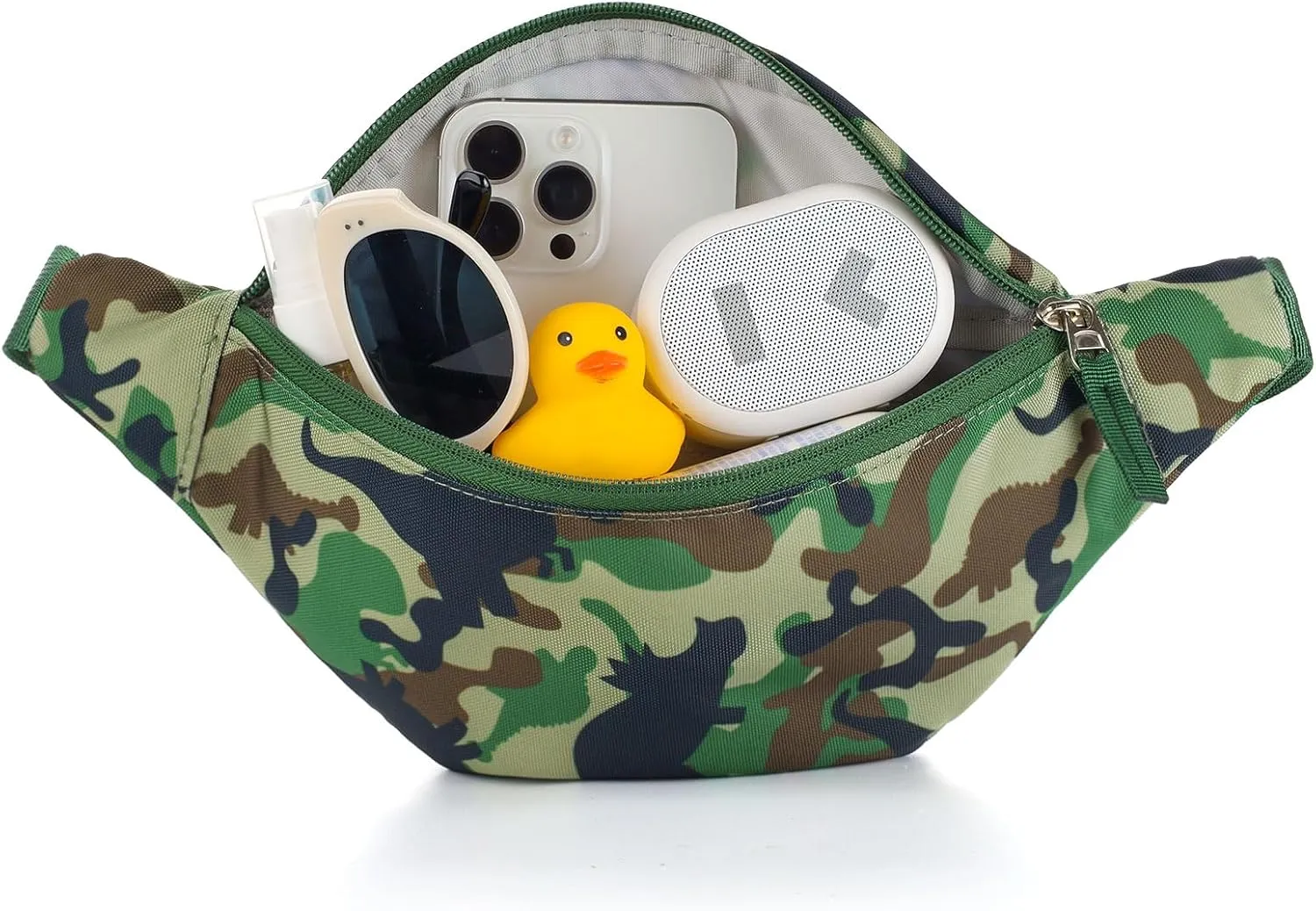 Dinosaur Kids Fanny Pack for Boys, Travel Small Waist Bag Crossbody Belt Bag for Little Boys Toddler Cute Fanny Bag, Camo