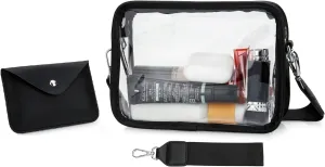 DOB SECHS Clear Crossbody Purse Bag - Clear Messenger Bag for Stadium Concerts & Sporting Events