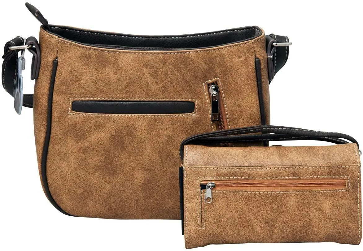 Dog Paw Print Handbag Small Crossbody Bag Shoulder Purse Women Wallet Set