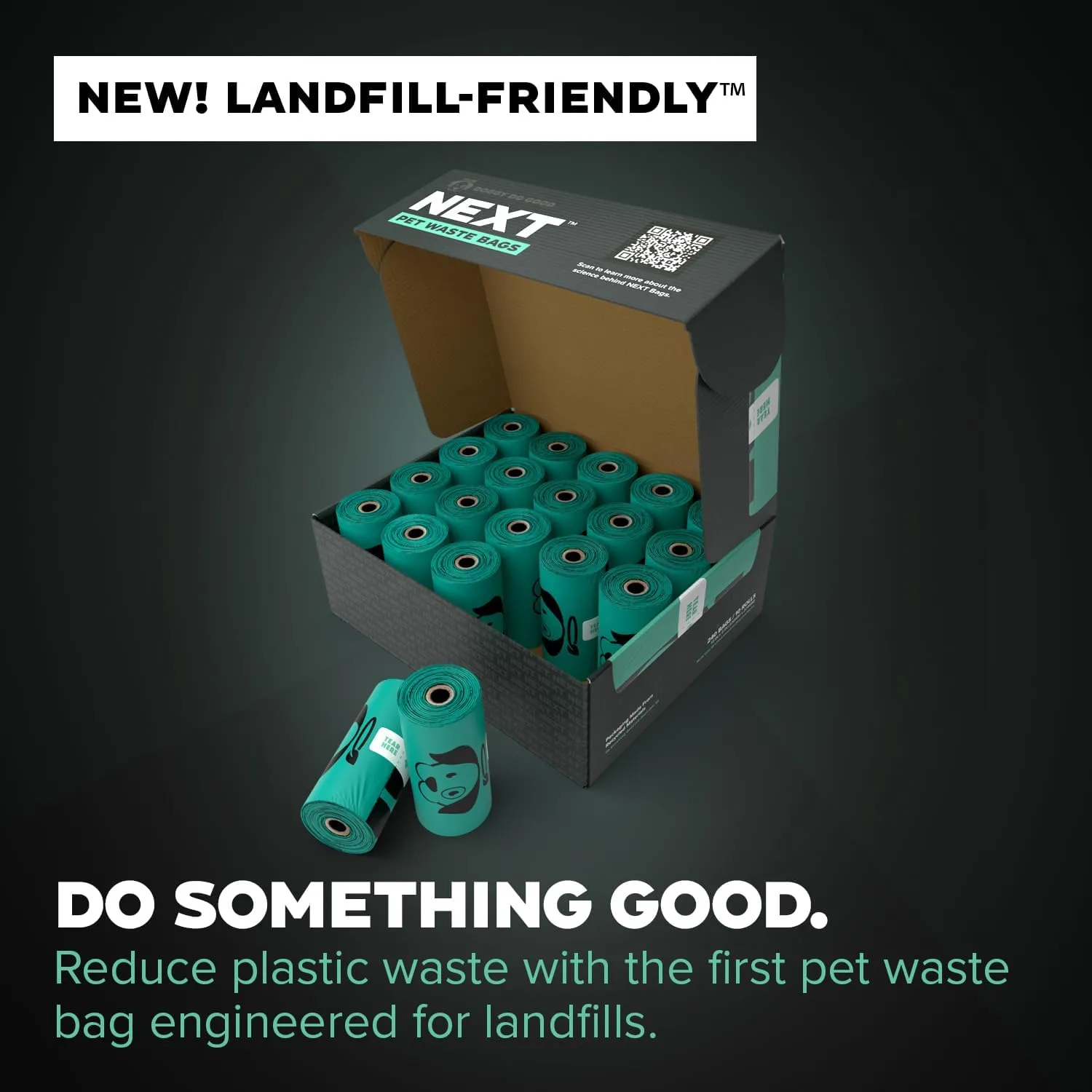 Doggy Do Good Next Pet Waste Bags for Dog Poop, Landfill Friendly, Recycled Plastic, Unscented, Leakproof, Strong, Thick, Earth Friendly, 240 Count