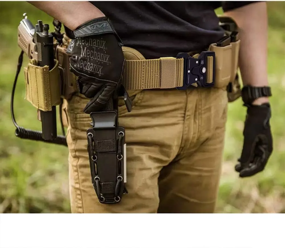 DOOPAI Tactical Belt for Men, 3Pack Military Nylon Web with Heavy Duty Quick Release Metal Buckle