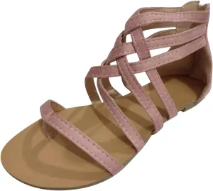 Dressy Flat Sandals for Women Criss Cross Flip Flops Anti-Slip Gladiator Solid Color Beach Falt Flat Sandals Women