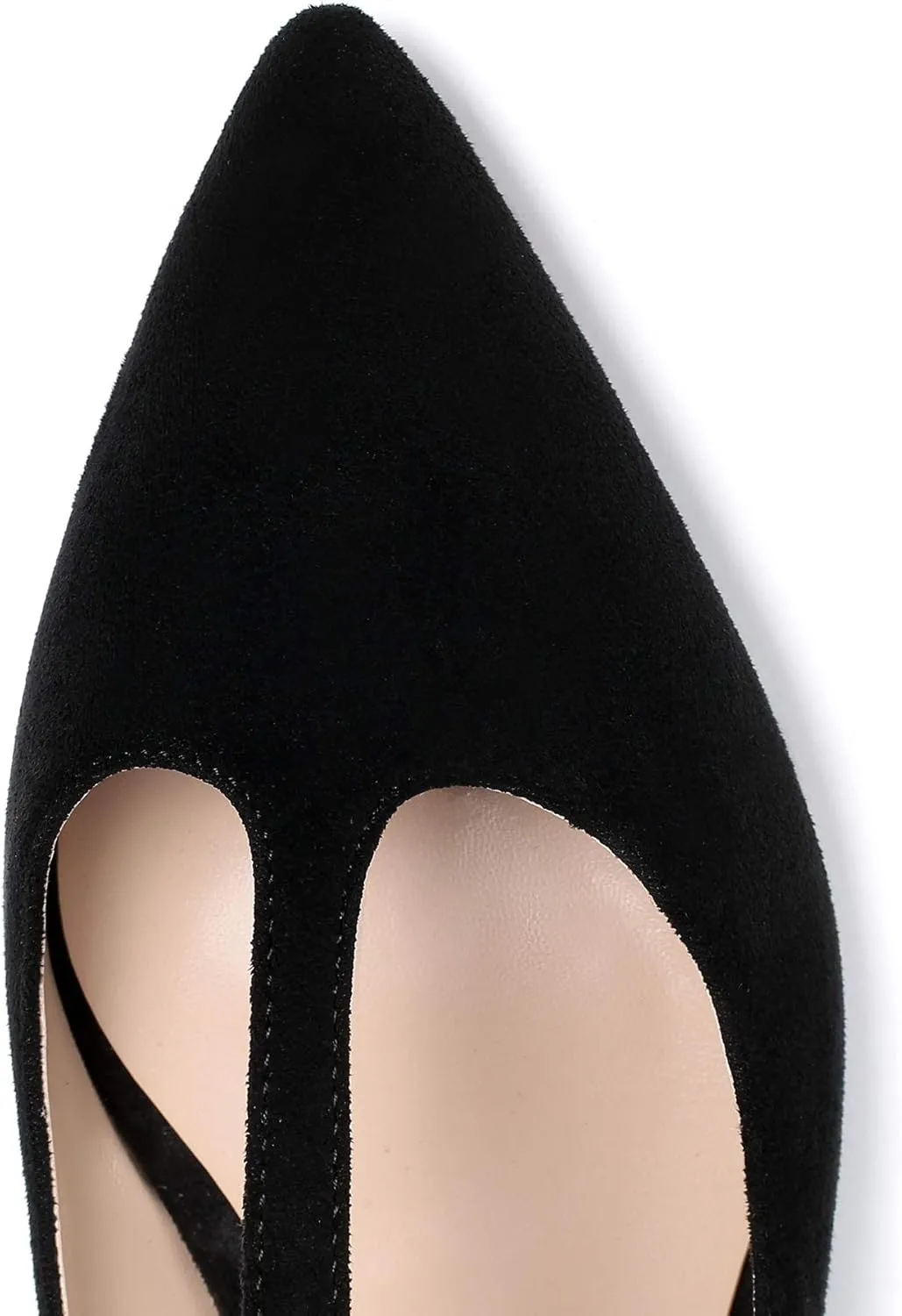 Eldof Women's Pointed Flat Pumps, T-Strap Flat Pumps, Comfortable Flat for The Office Wedding and Dress