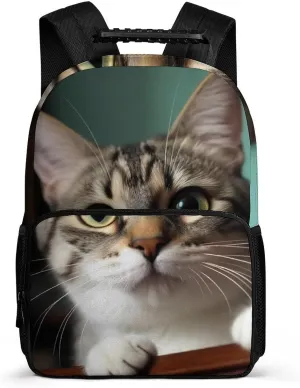 Extra Large Laptop Backpack for Woman Lightweight Computer Bag A Curious Cat Work Bag Travel Daypacks for Man
