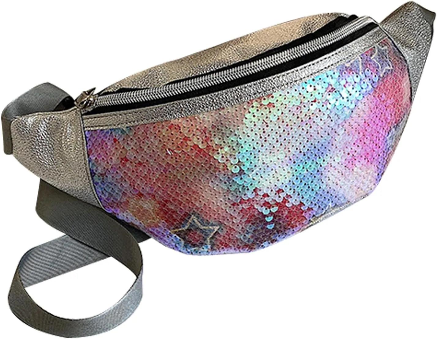 eYLun Women Fanny Pack Belt Bag Crossbody Sequins Waist Bag Bum Bag Lightweight Traveling Waist Bag Pack Pink