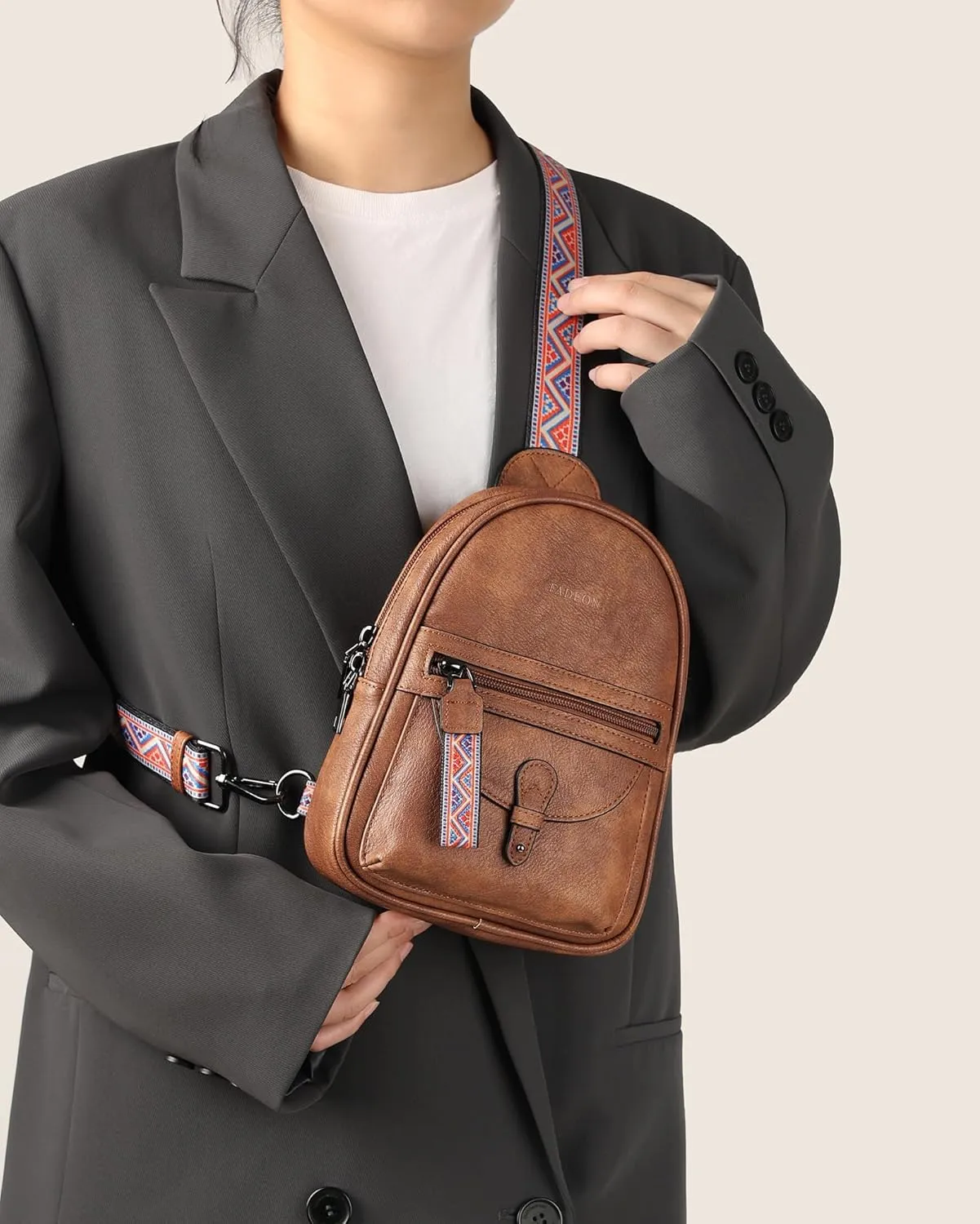 FADEON Small Sling Bag for Women - Mini Crossbody Bag - Designer Sling Purse Cute PU Leather Shoulder Bags