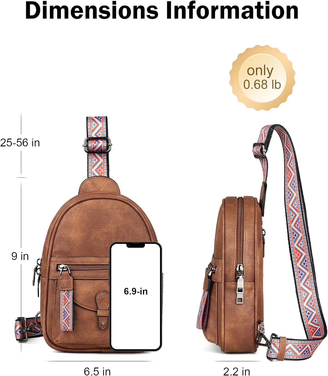 FADEON Small Sling Bag for Women - Mini Crossbody Bag - Designer Sling Purse Cute PU Leather Shoulder Bags