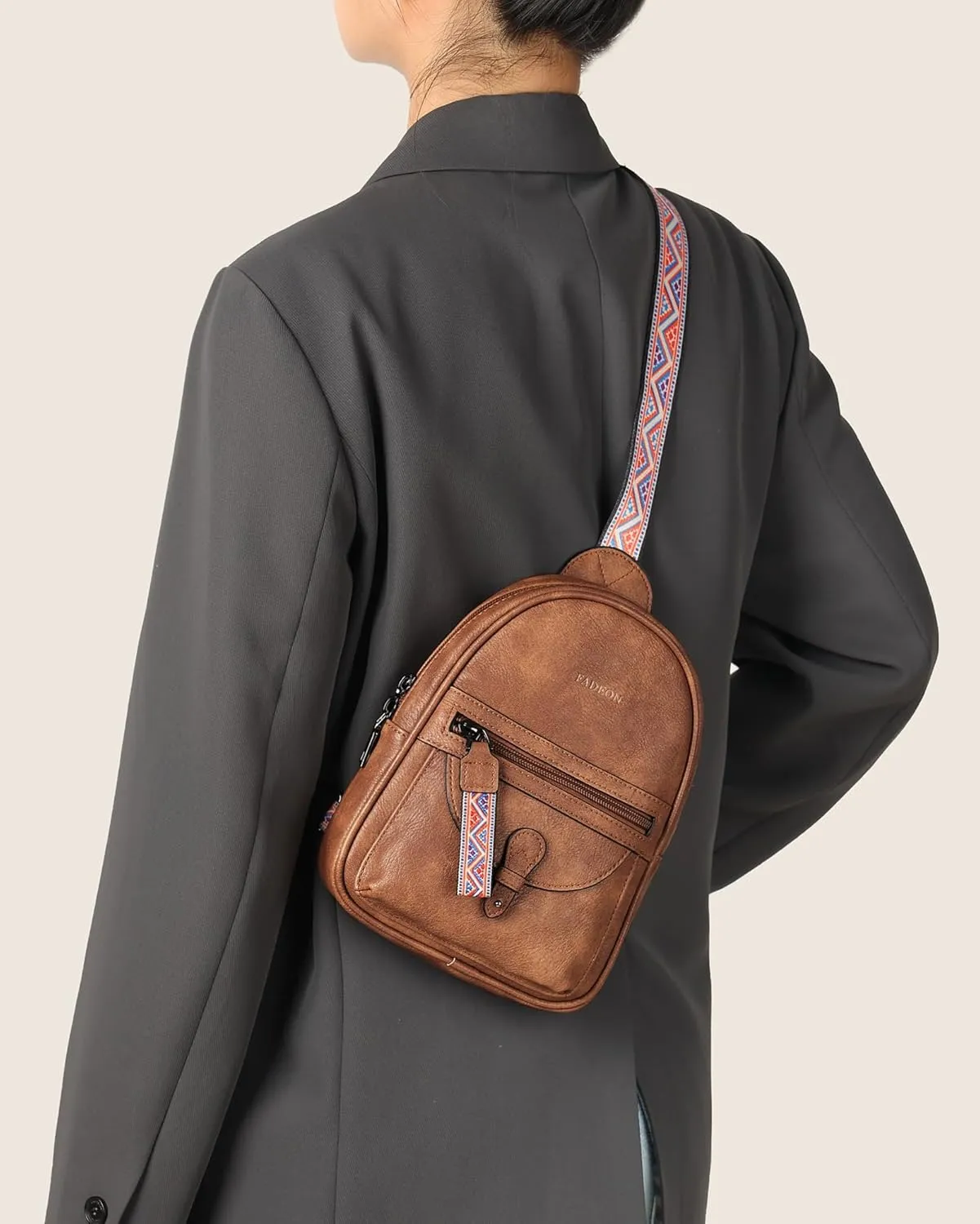 FADEON Small Sling Bag for Women - Mini Crossbody Bag - Designer Sling Purse Cute PU Leather Shoulder Bags