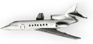 Falcon 50 Pewter Lapel Hat Pin Up Pilot Crew Wing Gift Dassault Business Jet