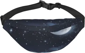 Fanny Pack Belt Bag Nightsky Hanging Moon Waist Bag for Women Sling Bag Waist Packs for Workout Traveling