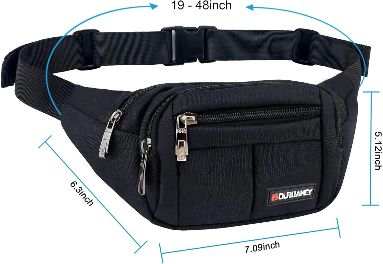 Fanny Pack for Men Fanny Packs for Women Fashionable Waist Bag for Hiking Running Traveling Plus Size Adjustable