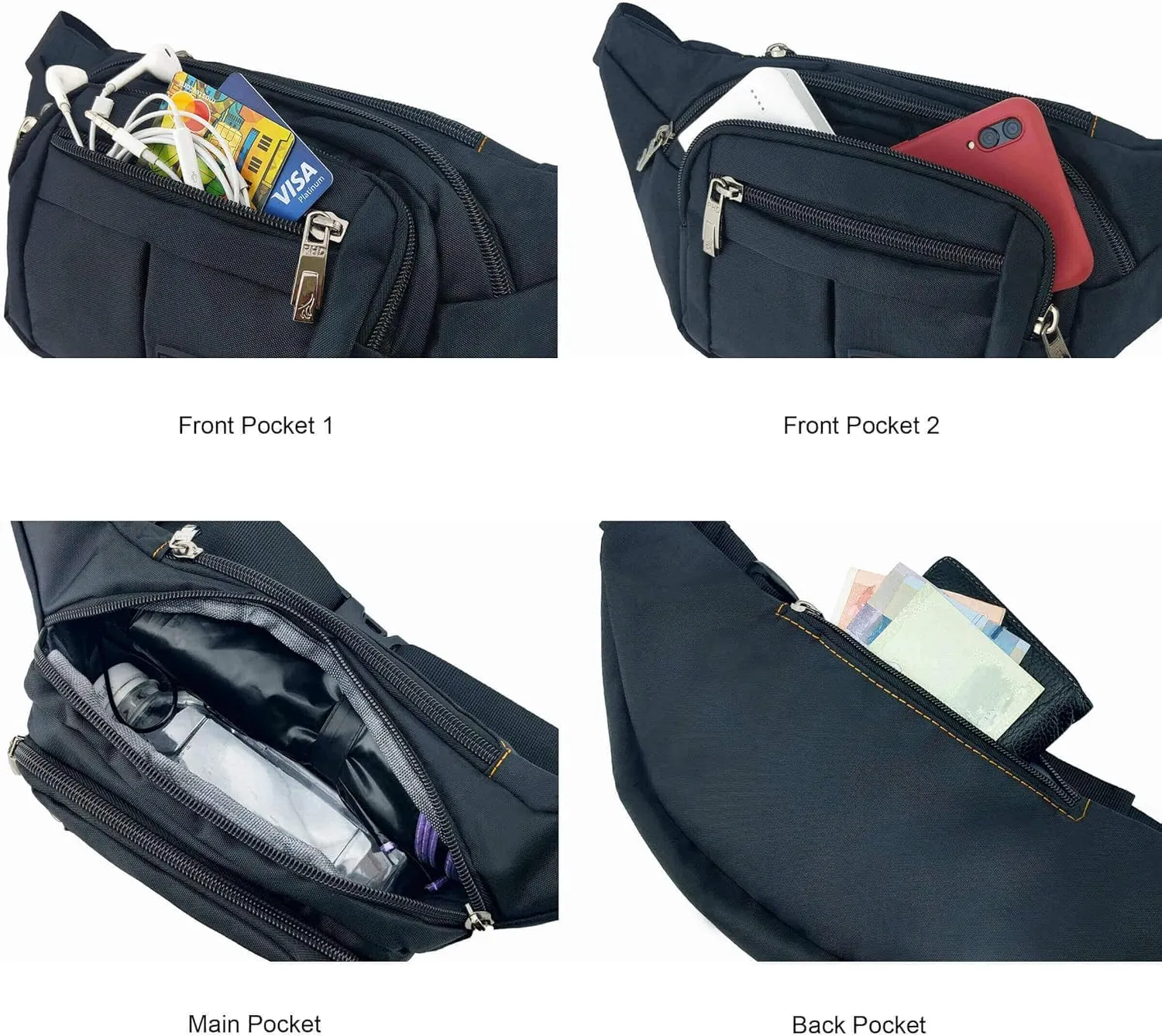 Fanny Pack for Men Fanny Packs for Women Fashionable Waist Bag for Hiking Running Traveling Plus Size Adjustable