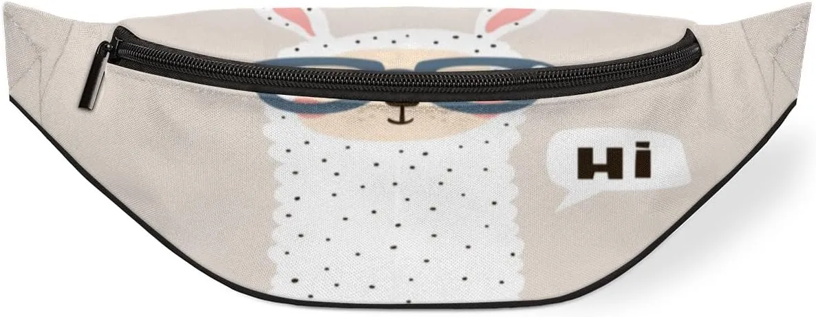 Fanny Pack for Women Men Waist Pack Cute Sheep Crossbody Bag with Adjustable Straps for Hiking Running Walking Travel Cycling
