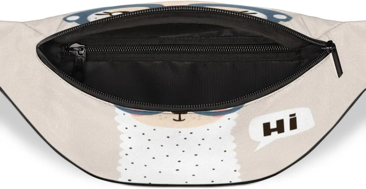 Fanny Pack for Women Men Waist Pack Cute Sheep Crossbody Bag with Adjustable Straps for Hiking Running Walking Travel Cycling