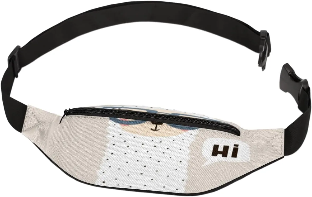 Fanny Pack for Women Men Waist Pack Cute Sheep Crossbody Bag with Adjustable Straps for Hiking Running Walking Travel Cycling