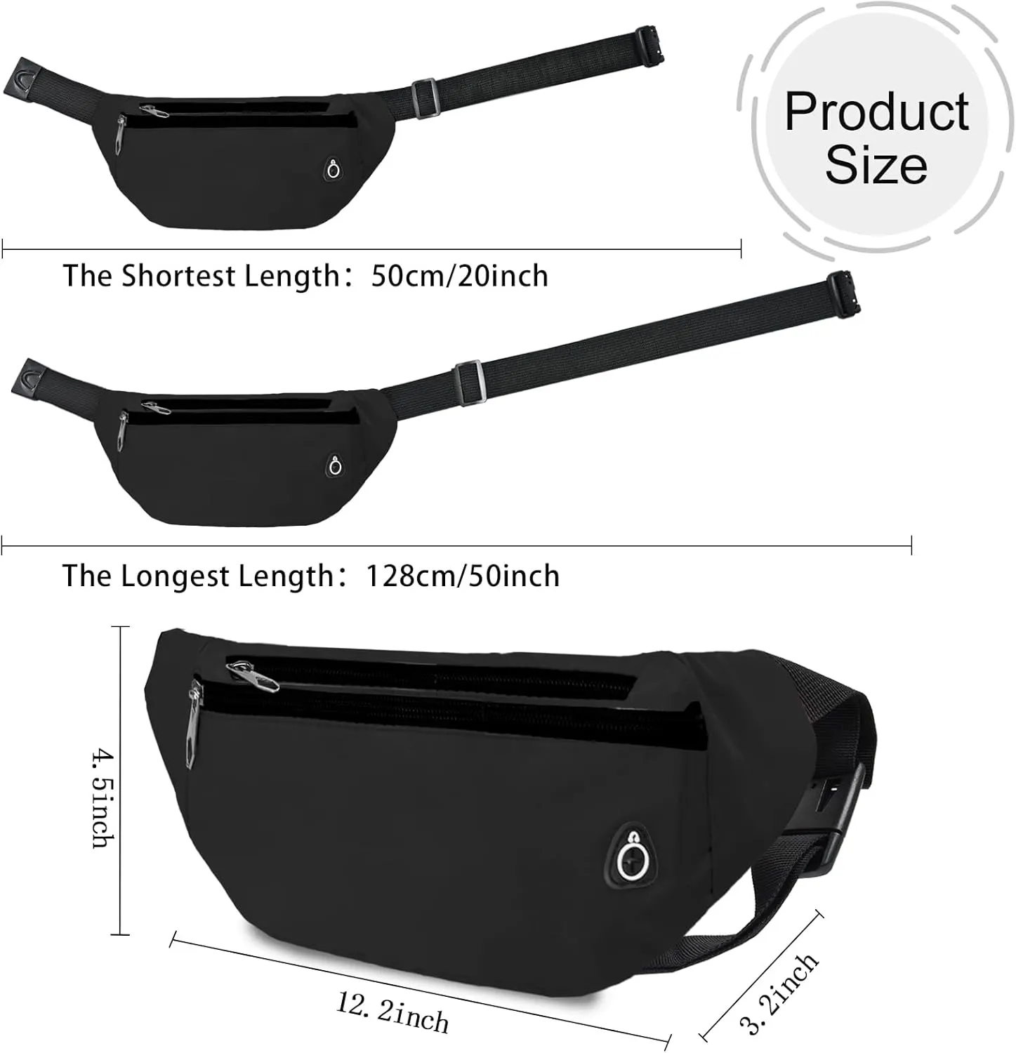 Fanny Pack for Women Men,Crossbody Fanny Pack Water Resistant Sports Waist Bag Pack, Belt Bag for Travel Hiking Running