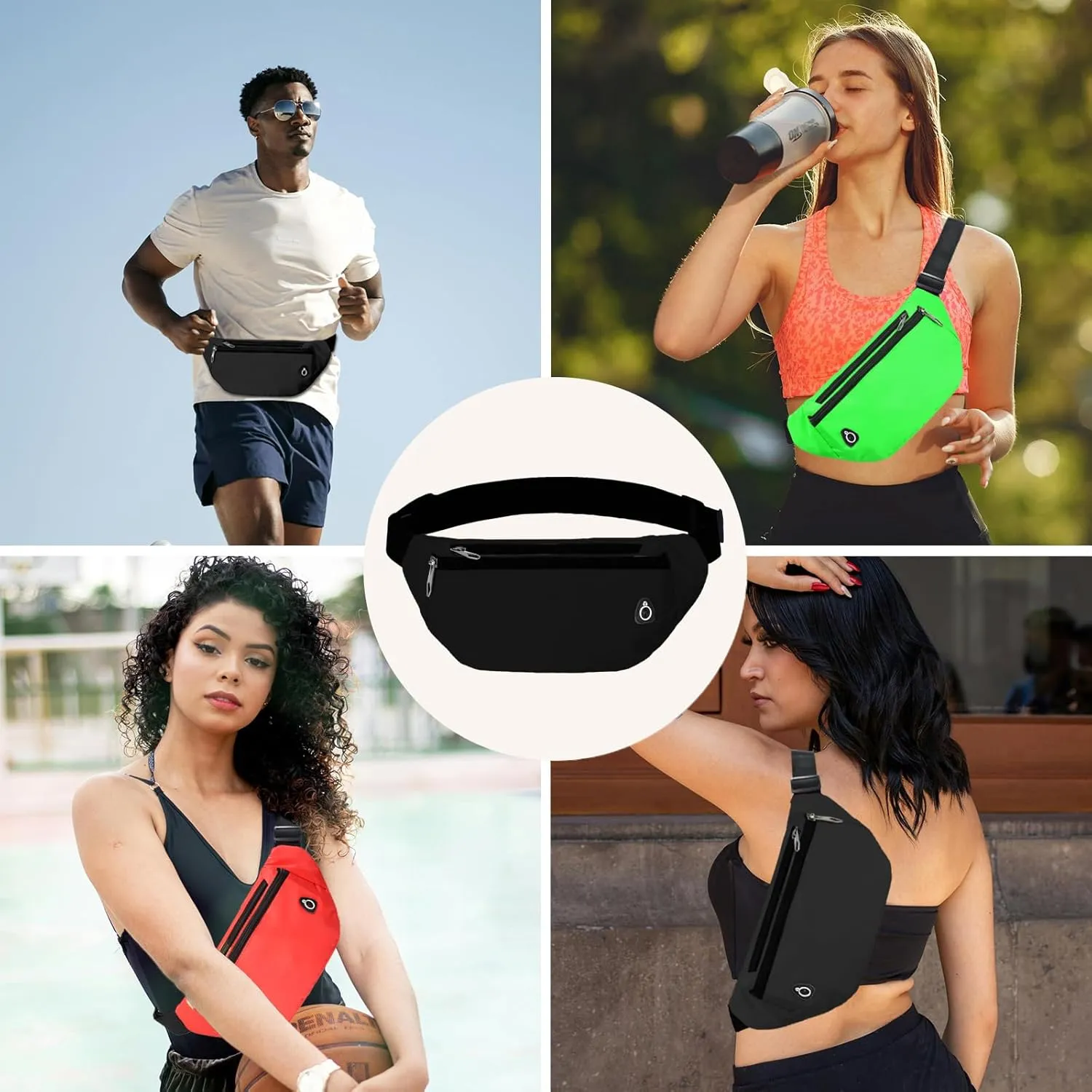 Fanny Pack for Women Men,Crossbody Fanny Pack Water Resistant Sports Waist Bag Pack, Belt Bag for Travel Hiking Running