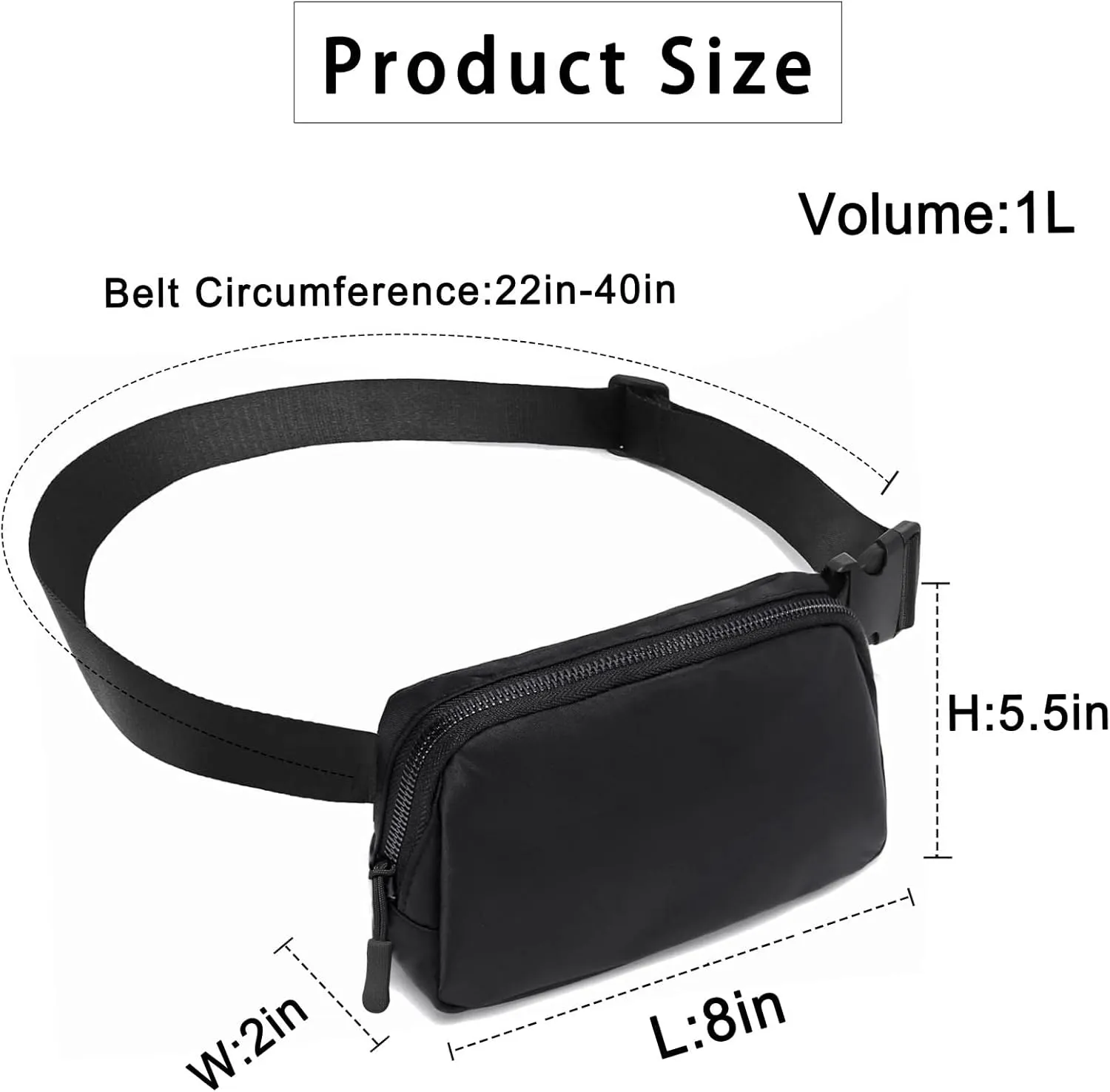 Fanny Pack,Belt Bag,40 Inch Asjustable Strap Everywhere Belt Bag,for Women and Men