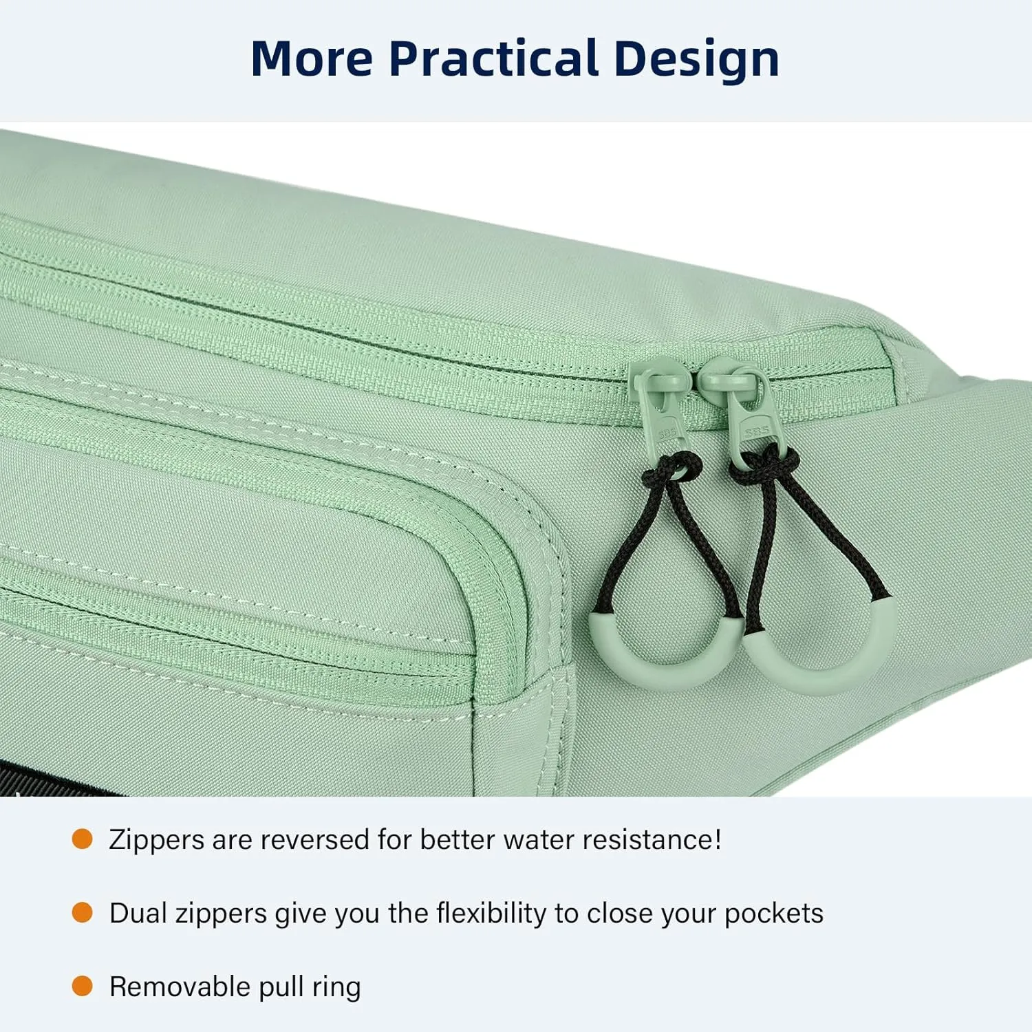 Fanny Packs for Women Men, Small Travel Fanny Pack Lightweight Crossbody Waist Bag Large Capacity, Water Resistant Belt Bags with Adjustable Strap for Hiking, Cycling (Cyan)