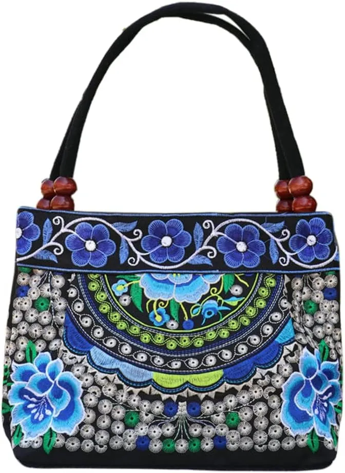Fashion Embroidery Women Small Handbags Floral Embroidered Lady Top-handle Bags