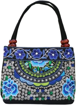 Fashion Embroidery Women Small Handbags Floral Embroidered Lady Top-handle Bags