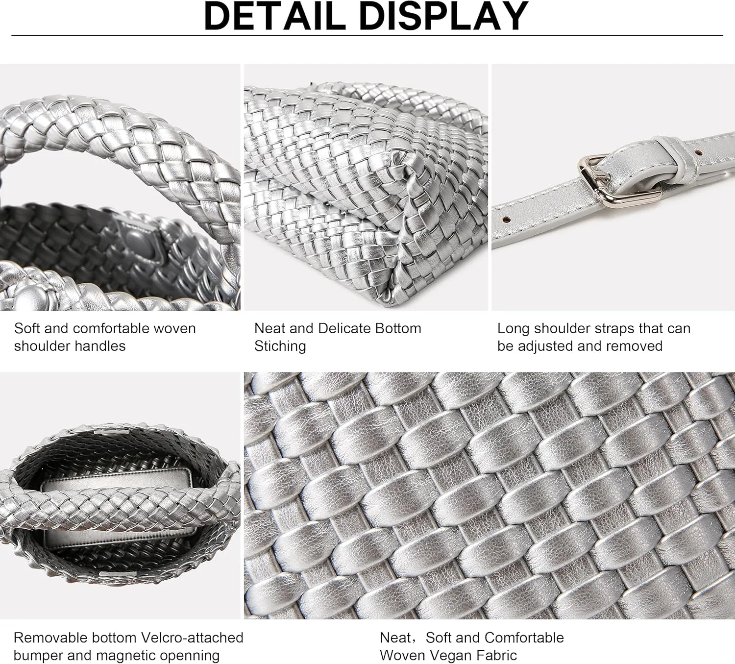 Fashion Small Woven Bag for Women, Handmade MINI HOBO Tote Bag Crossbody Handbag Travel Summer Beach Bag