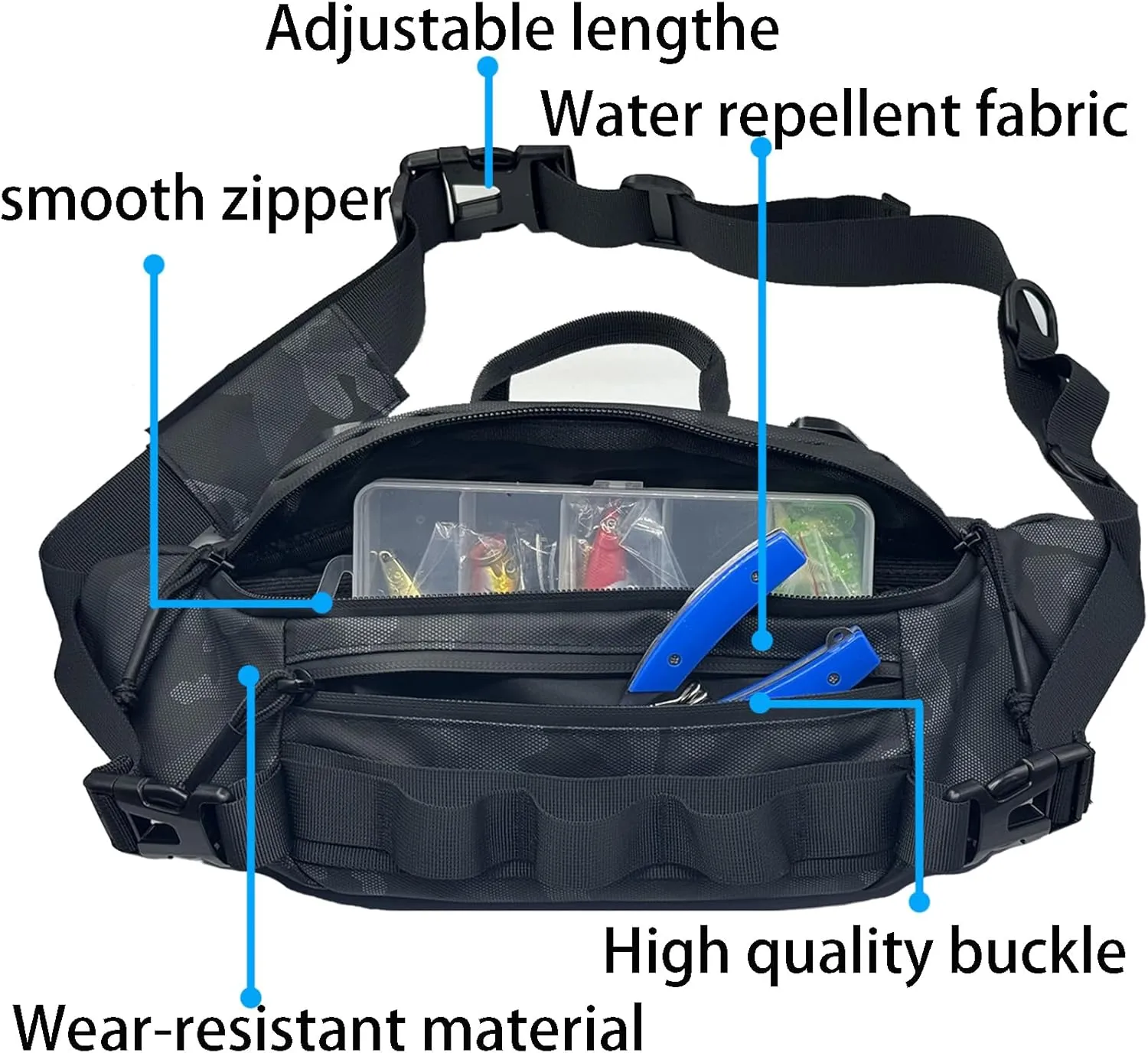 Fishing Fanny Pack for Men -Fishing Fanny Pack-Lightweight and Fishing Sling Pack