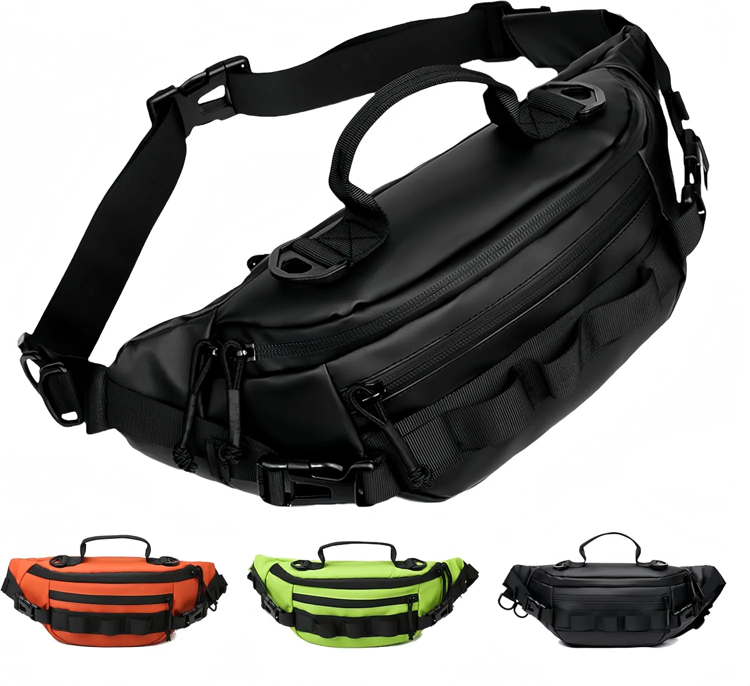 Fishing Fanny Pack,YIANTU,Fishing Backpack For Men & Women,Fly Fishing Bag,Fishing Tackle Bag,Ideal For Fishing, Camping, Hiking And More!, 15.5*4*6.7inches, Balck Colour, YAT-001
