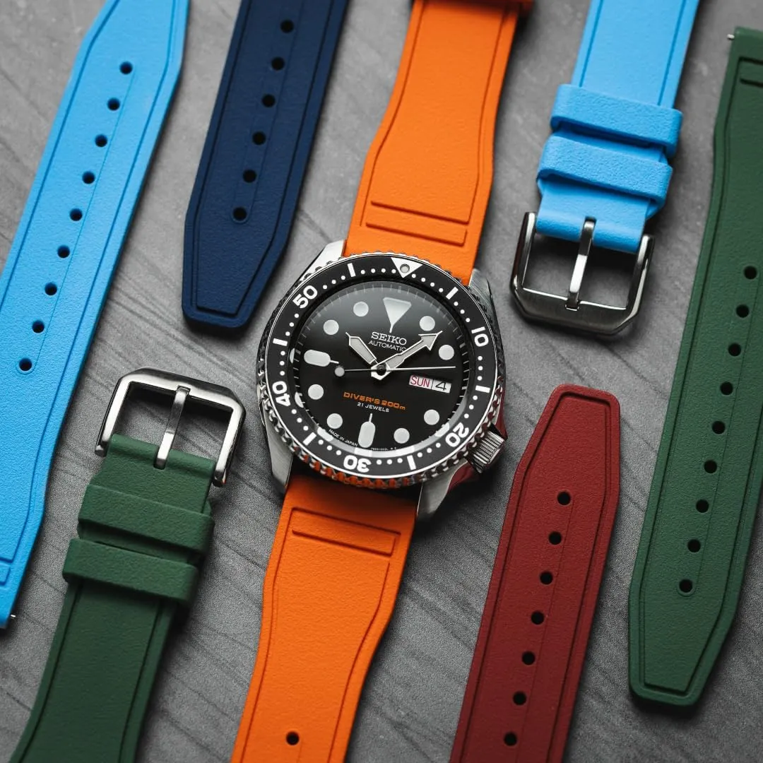FKM Rubber Watch Band- Compatible with IWC Schaffhausen- 20mm, 22mm Quick-Release Watch Strap