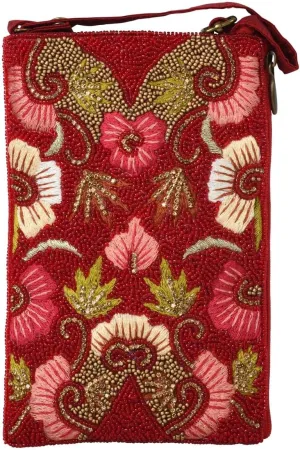 Floral Club Bag Beaded Phone Crossbody, Multi