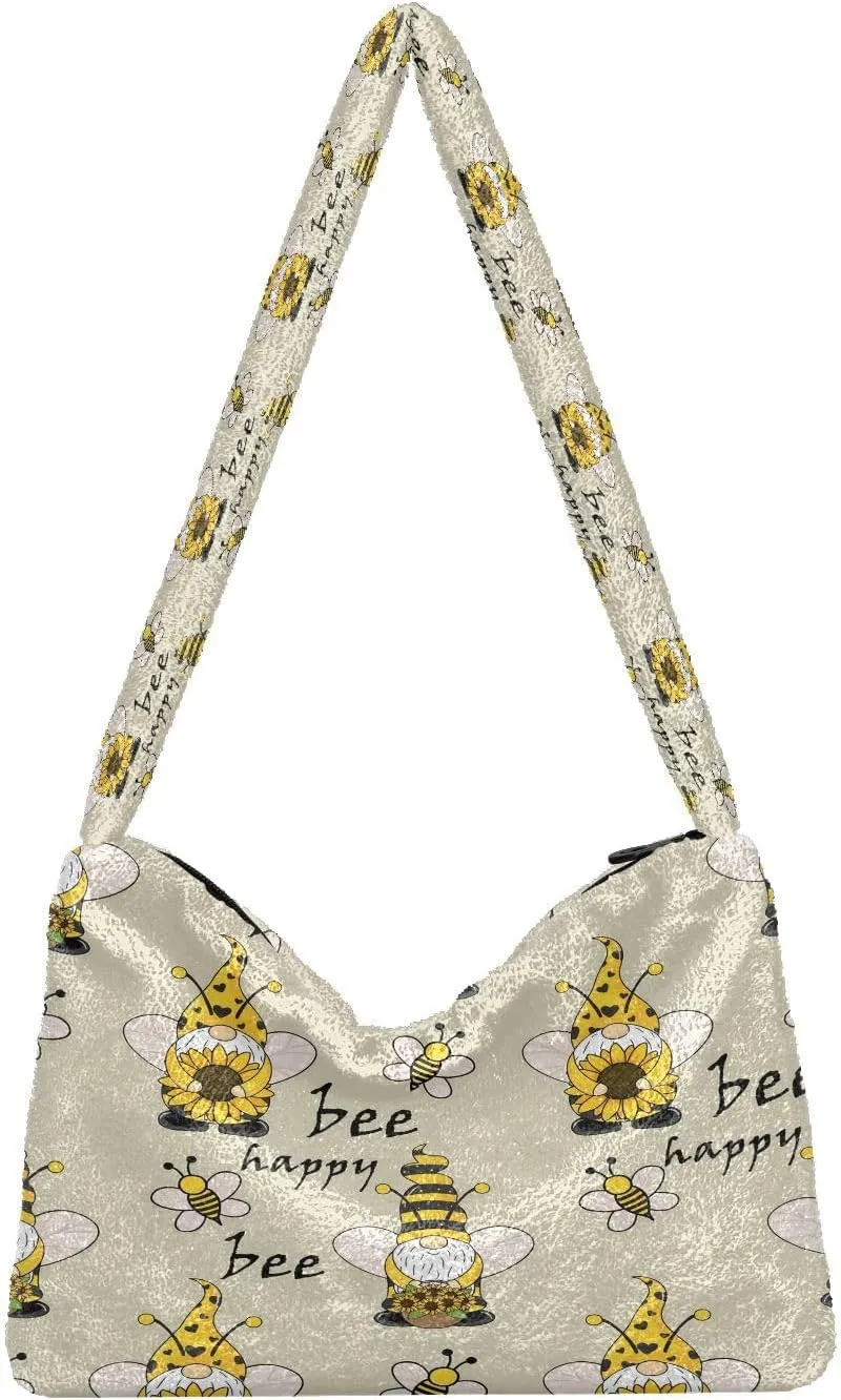 Fluffy Crossbody Bag for Women,Polyester Crossbody Bag Fluffy Tote Bag Lady Shoulder Bag