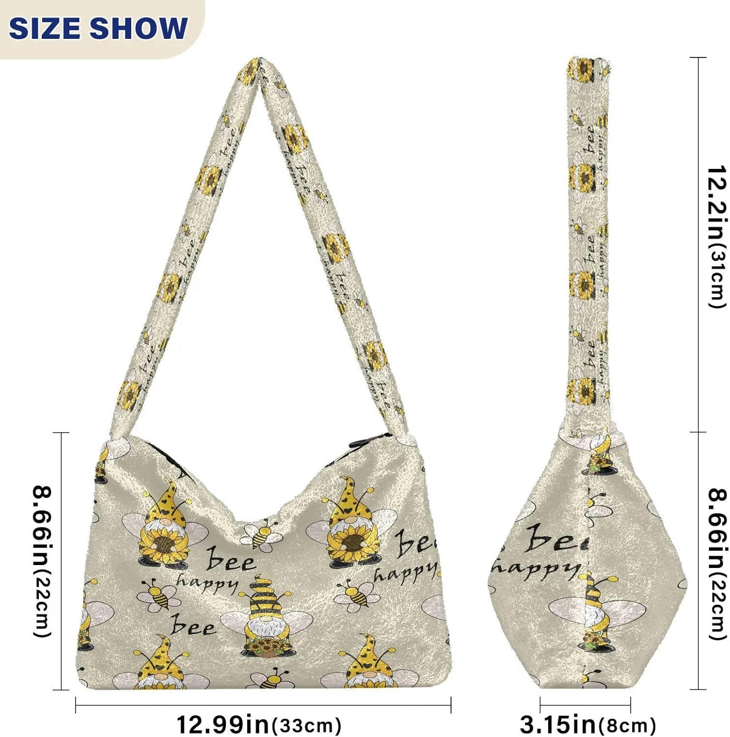 Fluffy Crossbody Bag for Women,Polyester Crossbody Bag Fluffy Tote Bag Lady Shoulder Bag