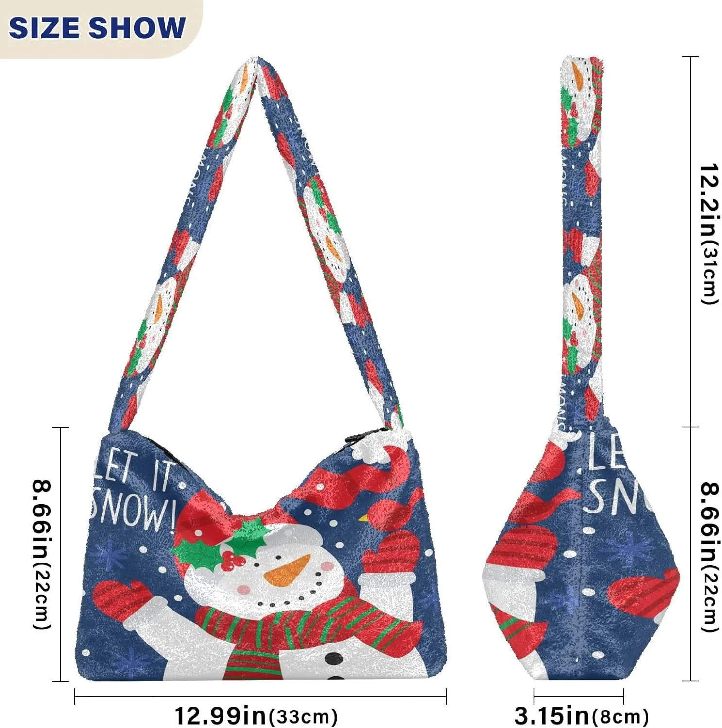Fluffy Crossbody Bag for Women,Polyester Crossbody Bag Fluffy Tote Bag Lady Shoulder Bag